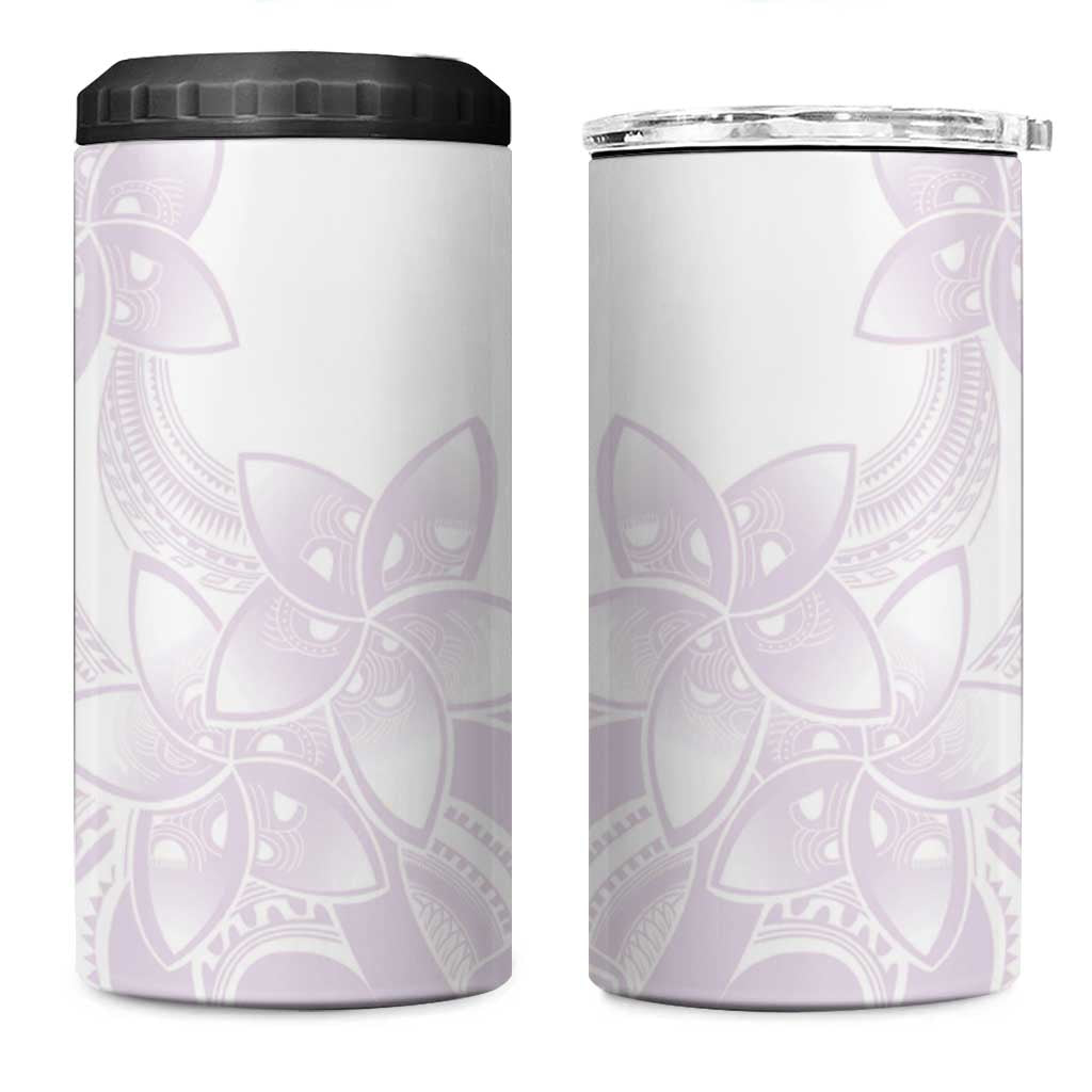 Polynesian Tribal Plumeria Lotu Tamaiti 4 in 1 Can Cooler Tumbler Pastel Mauve - Polynesian Pride