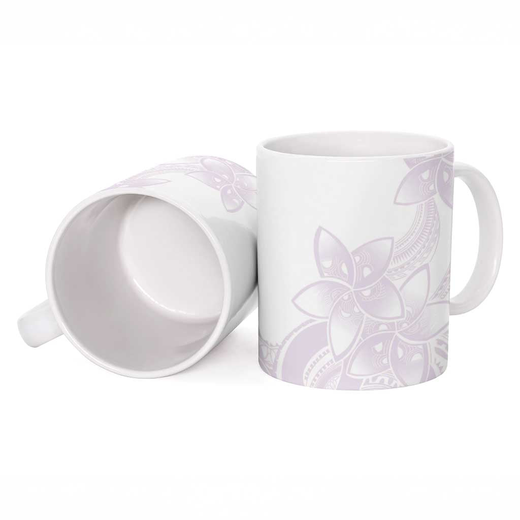 Polynesian Tribal Plumeria Lotu Tamaiti Ceramic Mug Pastel Mauve - Polynesian Pride