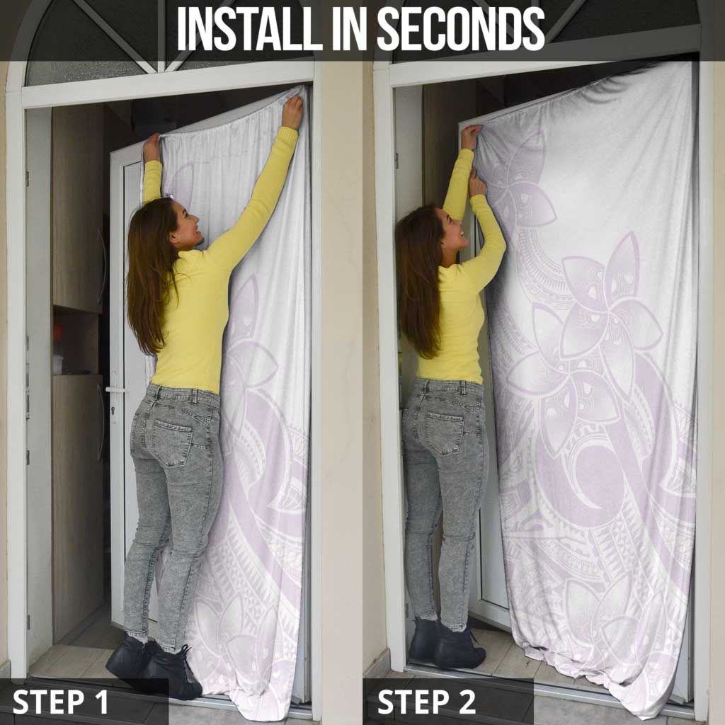 Polynesian Tribal Plumeria Lotu Tamaiti Door Cover Pastel Mauve - Polynesian Pride