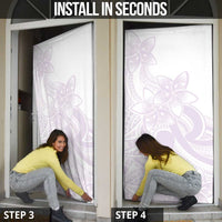 Polynesian Tribal Plumeria Lotu Tamaiti Door Cover Pastel Mauve - Polynesian Pride