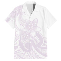 Polynesian Tribal Plumeria Lotu Tamaiti Family Matching Off The Shoulder Long Sleeve Dress and Hawaiian Shirt Pastel Mauve - Polynesian Pride