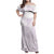 Polynesian Tribal Plumeria Lotu Tamaiti Family Matching Off Shoulder Maxi Dress and Hawaiian Shirt Pastel Mauve - Polynesian Pride