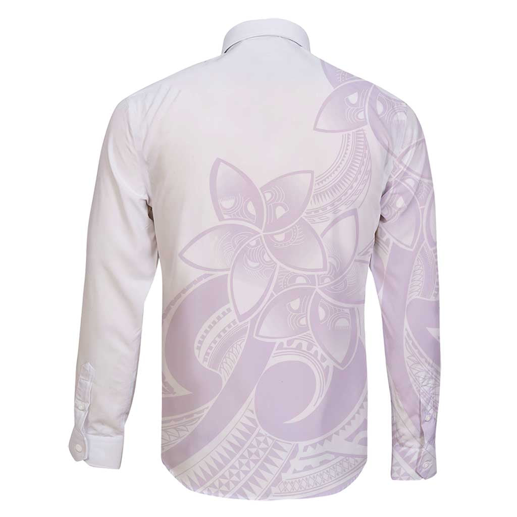 Polynesian Tribal Plumeria Lotu Tamaiti Family Matching Off Shoulder Short Dress and Hawaiian Shirt Pastel Mauve - Polynesian Pride