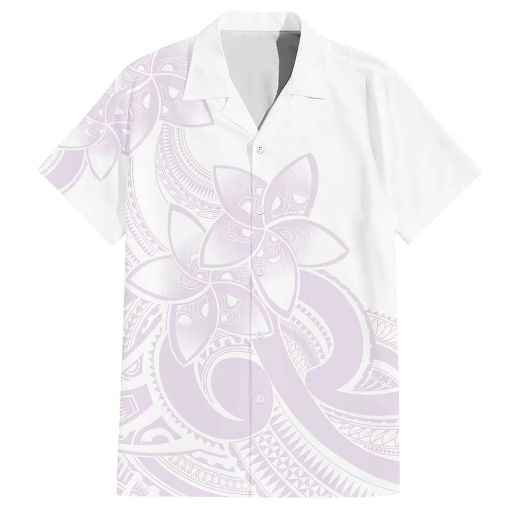 Polynesian Tribal Plumeria Lotu Tamaiti Family Matching Short Sleeve Bodycon Dress and Hawaiian Shirt Pastel Mauve LT9 Dad's Shirt - Short Sleeve Mauve - Polynesian Pride