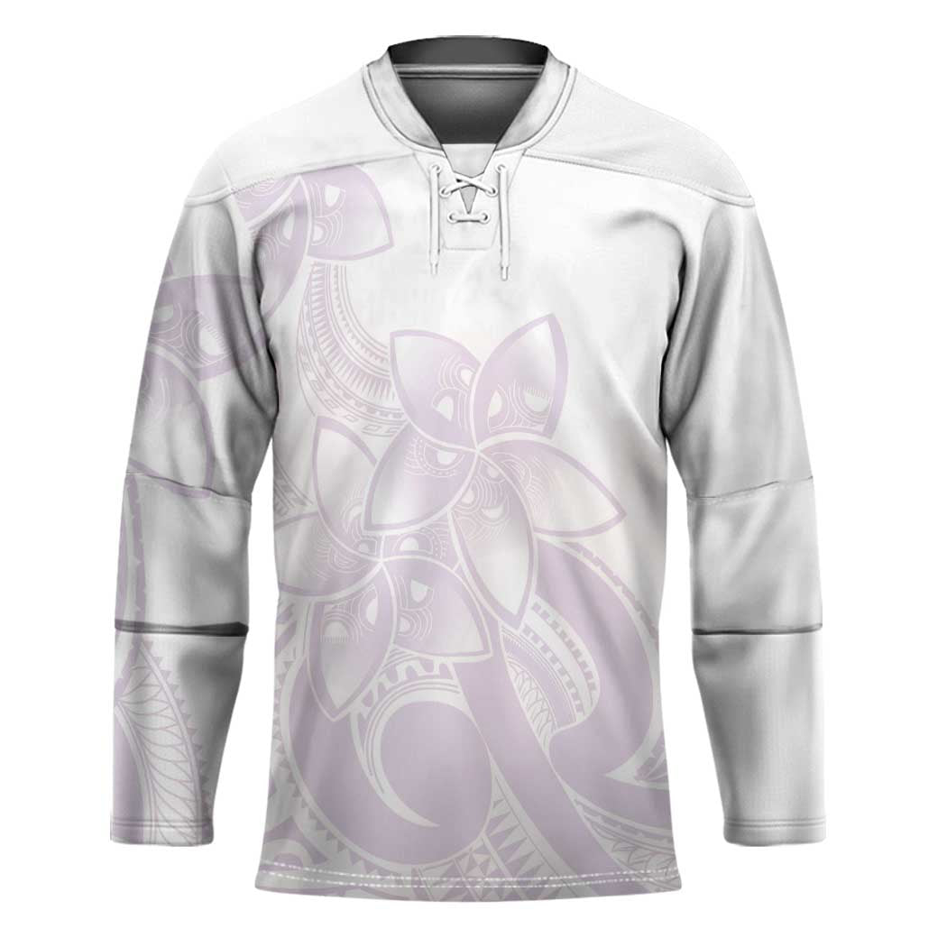 Polynesian Tribal Plumeria Lotu Tamaiti Hockey Jersey Pastel Mauve - Polynesian Pride