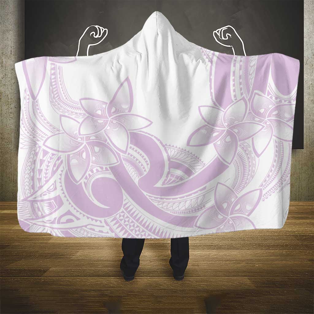 Polynesian Tribal Plumeria Lotu Tamaiti Hooded Blanket Pastel Mauve - Polynesian Pride