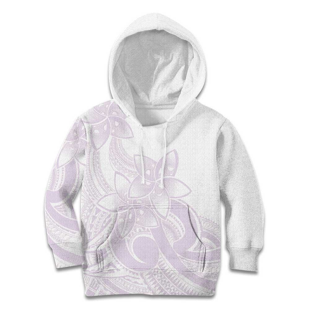 Polynesian Tribal Plumeria Lotu Tamaiti Kid Hoodie Pastel Mauve - Polynesian Pride