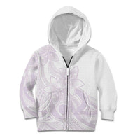 Polynesian Tribal Plumeria Lotu Tamaiti Kid Hoodie Pastel Mauve - Polynesian Pride