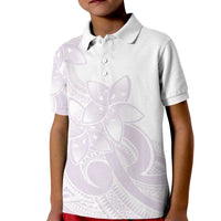 Polynesian Tribal Plumeria Lotu Tamaiti Kid Polo Shirt Pastel Mauve - Polynesian Pride