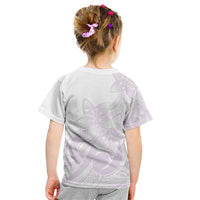 Polynesian Tribal Plumeria Lotu Tamaiti Kid T Shirt Pastel Mauve - Polynesian Pride