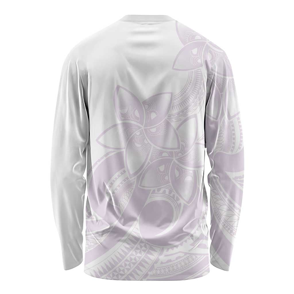 Polynesian Tribal Plumeria Lotu Tamaiti Long Sleeve Shirt Pastel Mauve - Polynesian Pride