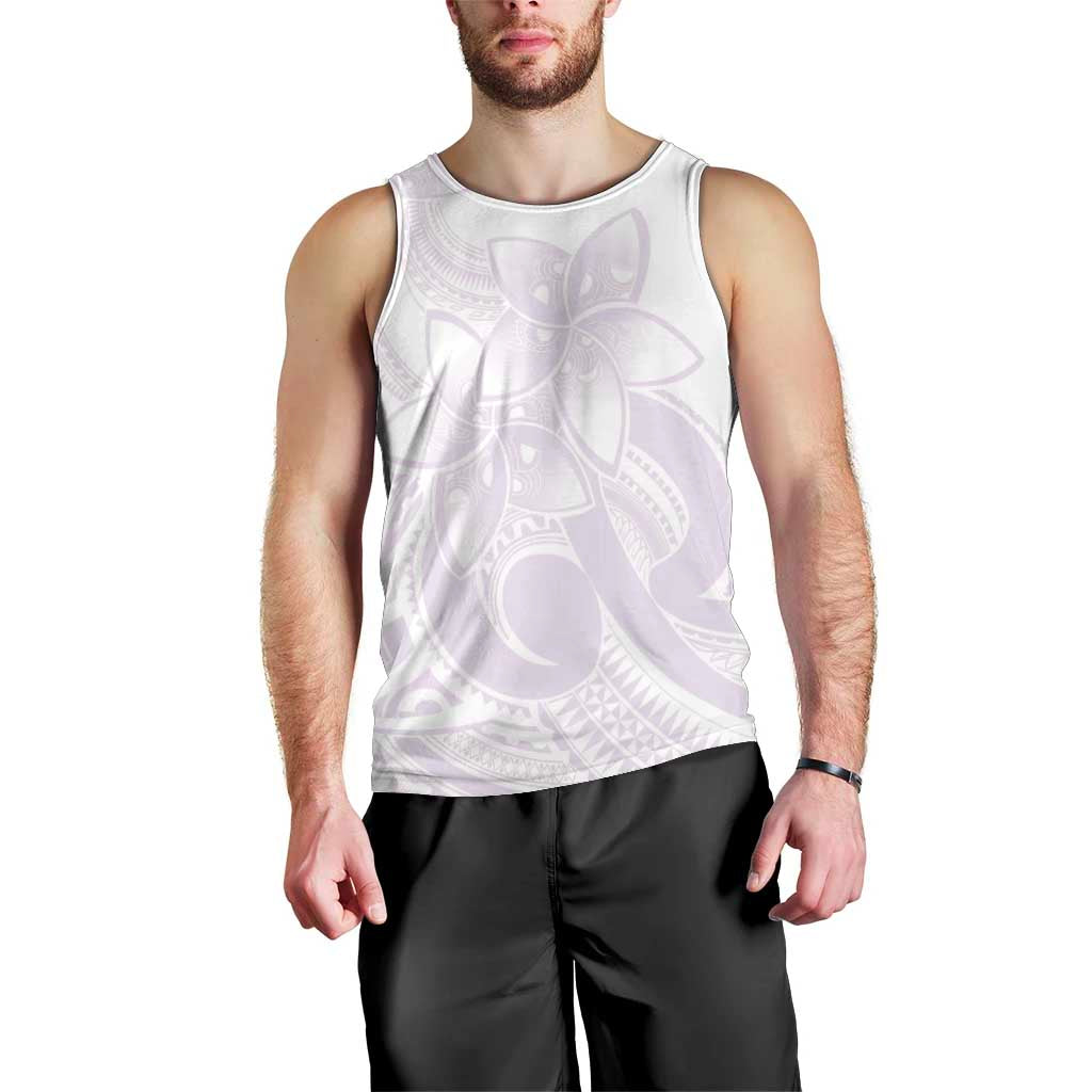 Polynesian Tribal Plumeria Lotu Tamaiti Men Tank Top Pastel Mauve - Polynesian Pride