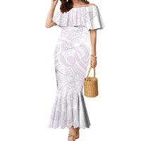 Polynesian Tribal Plumeria Lotu Tamaiti Mermaid Dress Pastel Mauve LT9 Women Mauve - Polynesian Pride