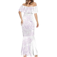 Polynesian Tribal Plumeria Lotu Tamaiti Mermaid Dress Pastel Mauve LT9 - Polynesian Pride