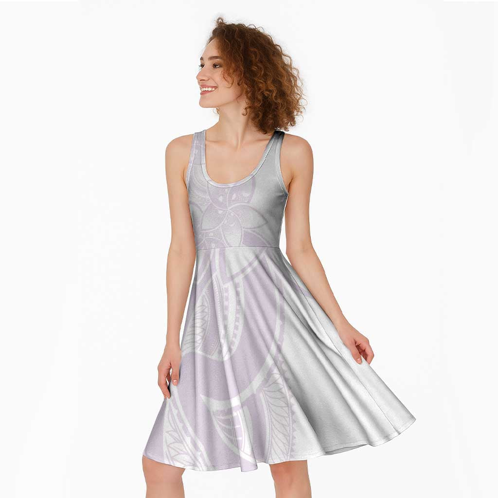 Polynesian Tribal Plumeria Lotu Tamaiti Midi Dress Pastel Mauve - Polynesian Pride