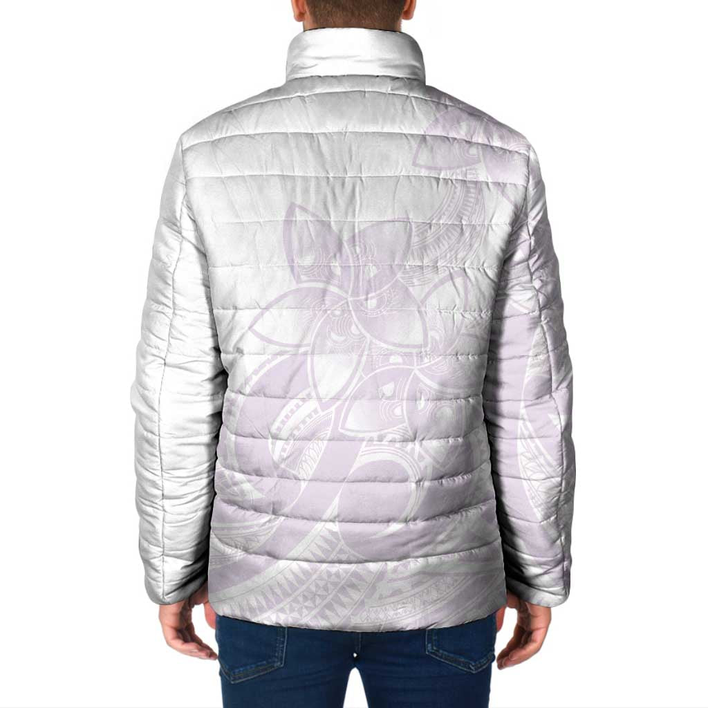 Polynesian Tribal Plumeria Lotu Tamaiti Padded Jacket Pastel Mauve - Polynesian Pride
