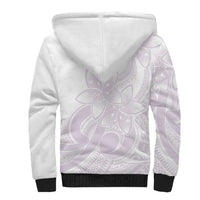 Polynesian Tribal Plumeria Lotu Tamaiti Sherpa Hoodie Pastel Mauve - Polynesian Pride