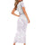 Polynesian Tribal Plumeria Lotu Tamaiti Short Sleeve Bodycon Dress Pastel Mauve - Polynesian Pride