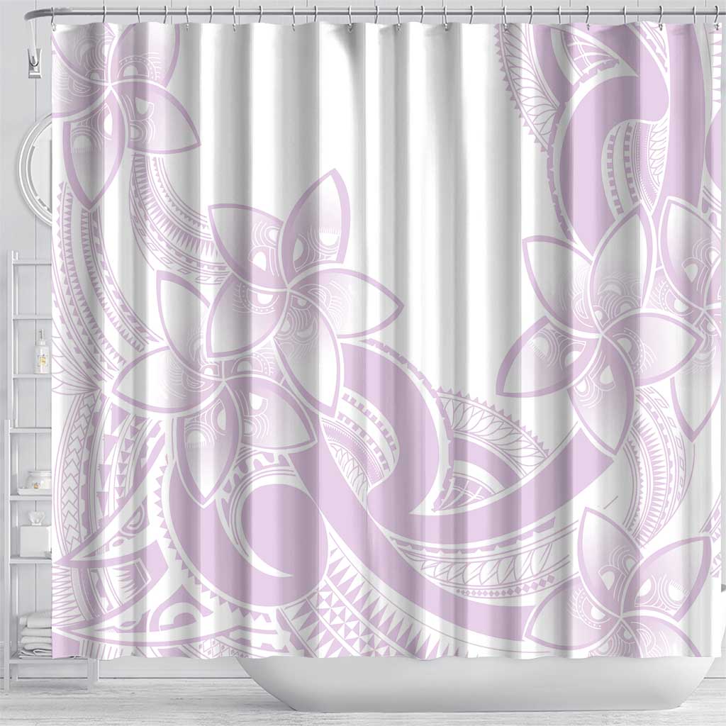 Polynesian Tribal Plumeria Lotu Tamaiti Shower Curtain Pastel Mauve - Polynesian Pride