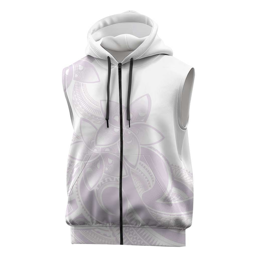 Polynesian Tribal Plumeria Lotu Tamaiti Sleeveless Zip Hoodie Pastel Mauve LT9 Mauve - Polynesian Pride