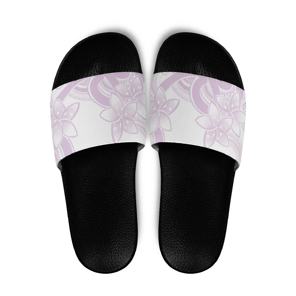Polynesian Tribal Plumeria Lotu Tamaiti Slide Sandals Pastel Mauve - Polynesian Pride