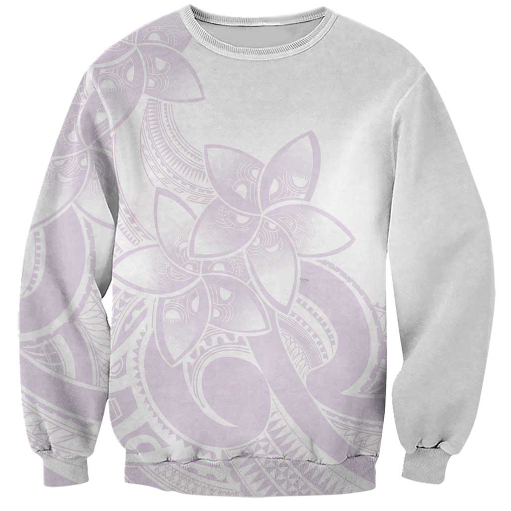 Polynesian Tribal Plumeria Lotu Tamaiti Sweatshirt Pastel Mauve - Polynesian Pride