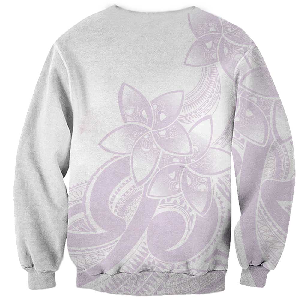 Polynesian Tribal Plumeria Lotu Tamaiti Sweatshirt Pastel Mauve - Polynesian Pride