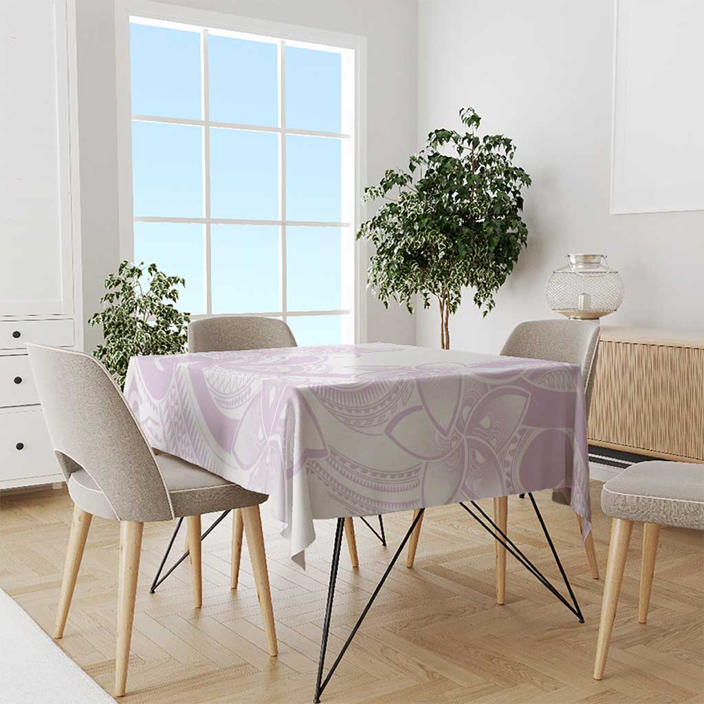 Polynesian Tribal Plumeria Lotu Tamaiti Tablecloth Pastel Mauve - Polynesian Pride