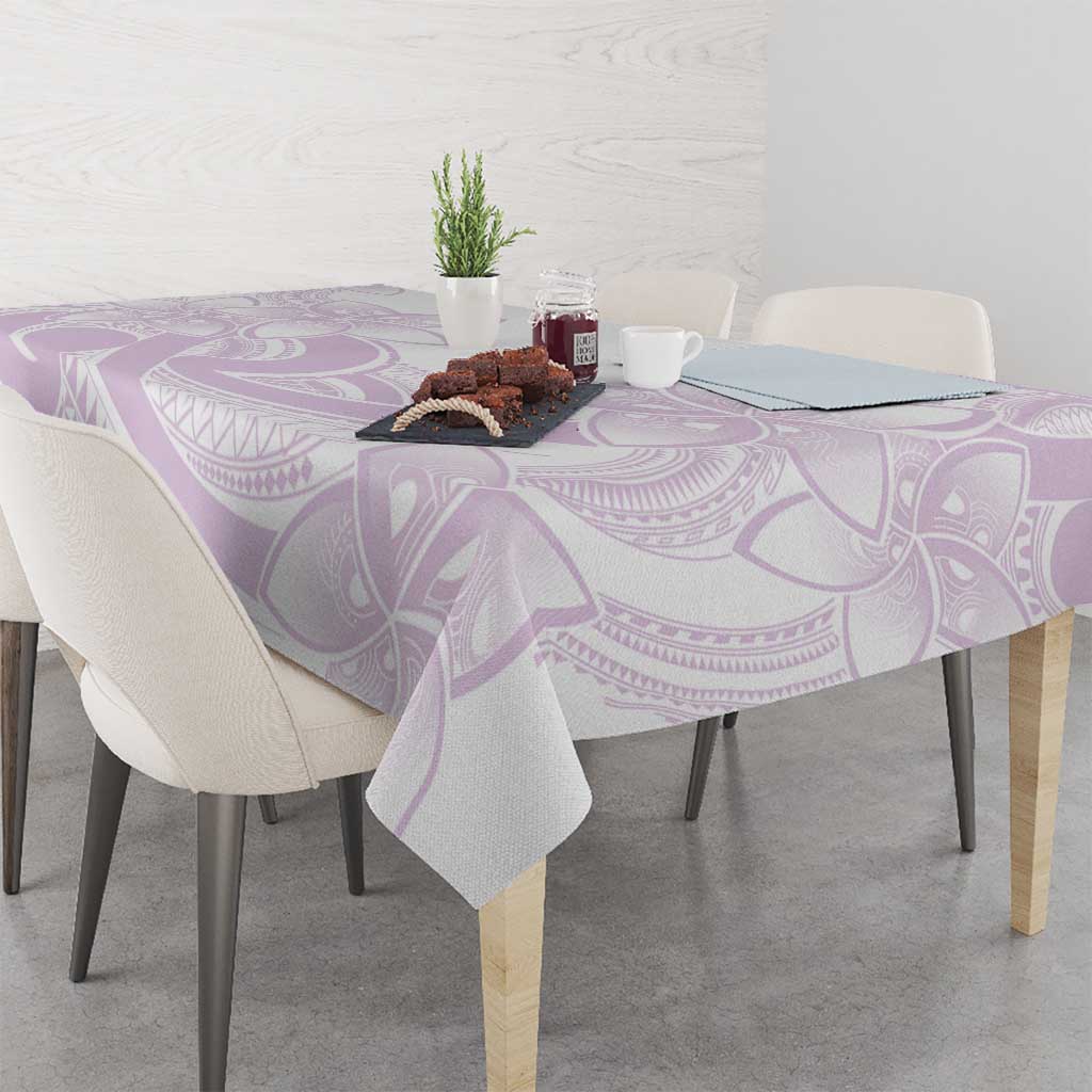 Polynesian Tribal Plumeria Lotu Tamaiti Tablecloth Pastel Mauve - Polynesian Pride
