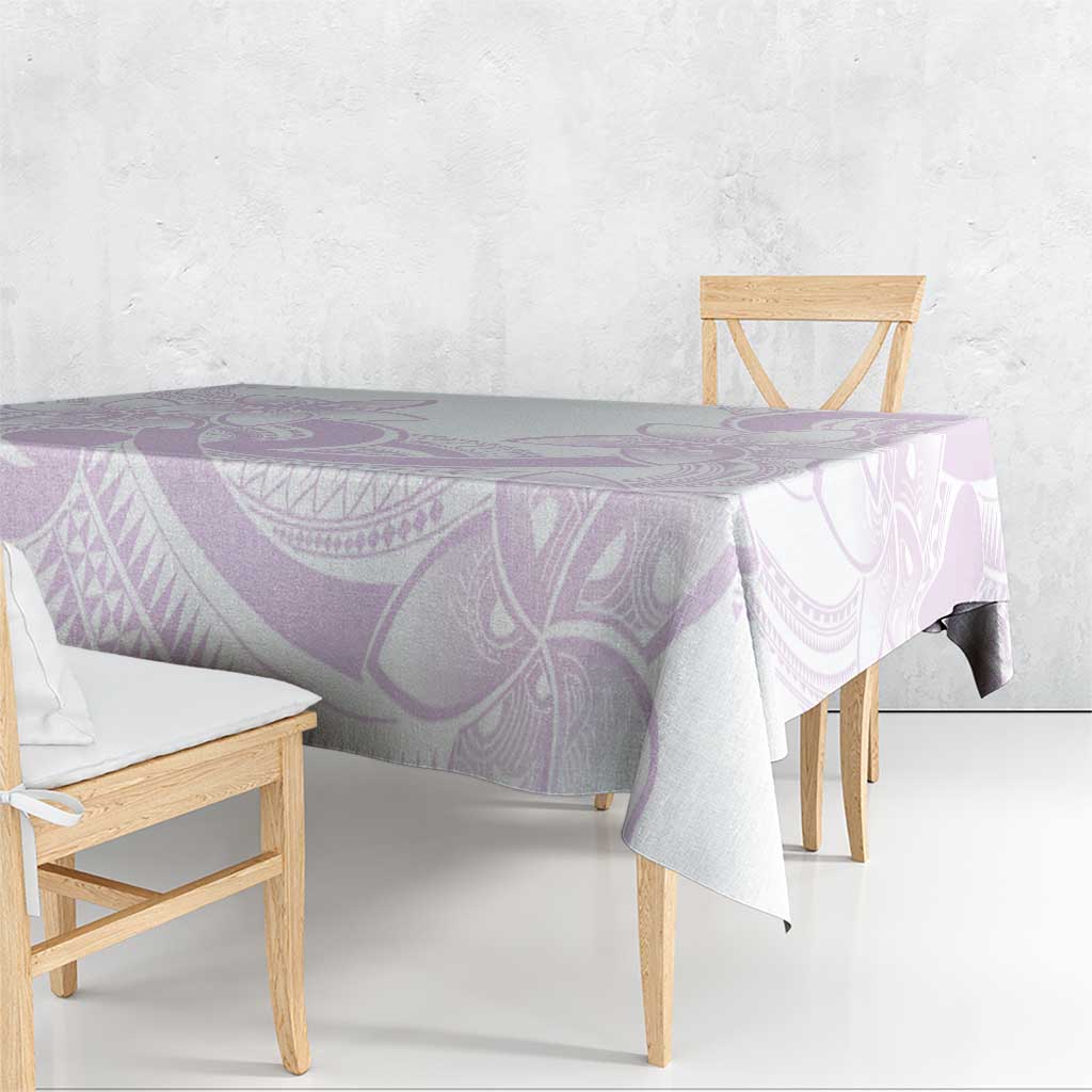 Polynesian Tribal Plumeria Lotu Tamaiti Tablecloth Pastel Mauve - Polynesian Pride