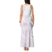 Polynesian Tribal Plumeria Lotu Tamaiti Tank Maxi Dress Pastel Mauve - Polynesian Pride
