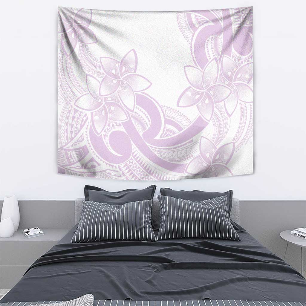 Polynesian Tribal Plumeria Lotu Tamaiti Tapestry Pastel Mauve - Polynesian Pride