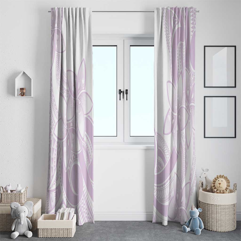Polynesian Tribal Plumeria Lotu Tamaiti Window Curtain Pastel Mauve - Polynesian Pride