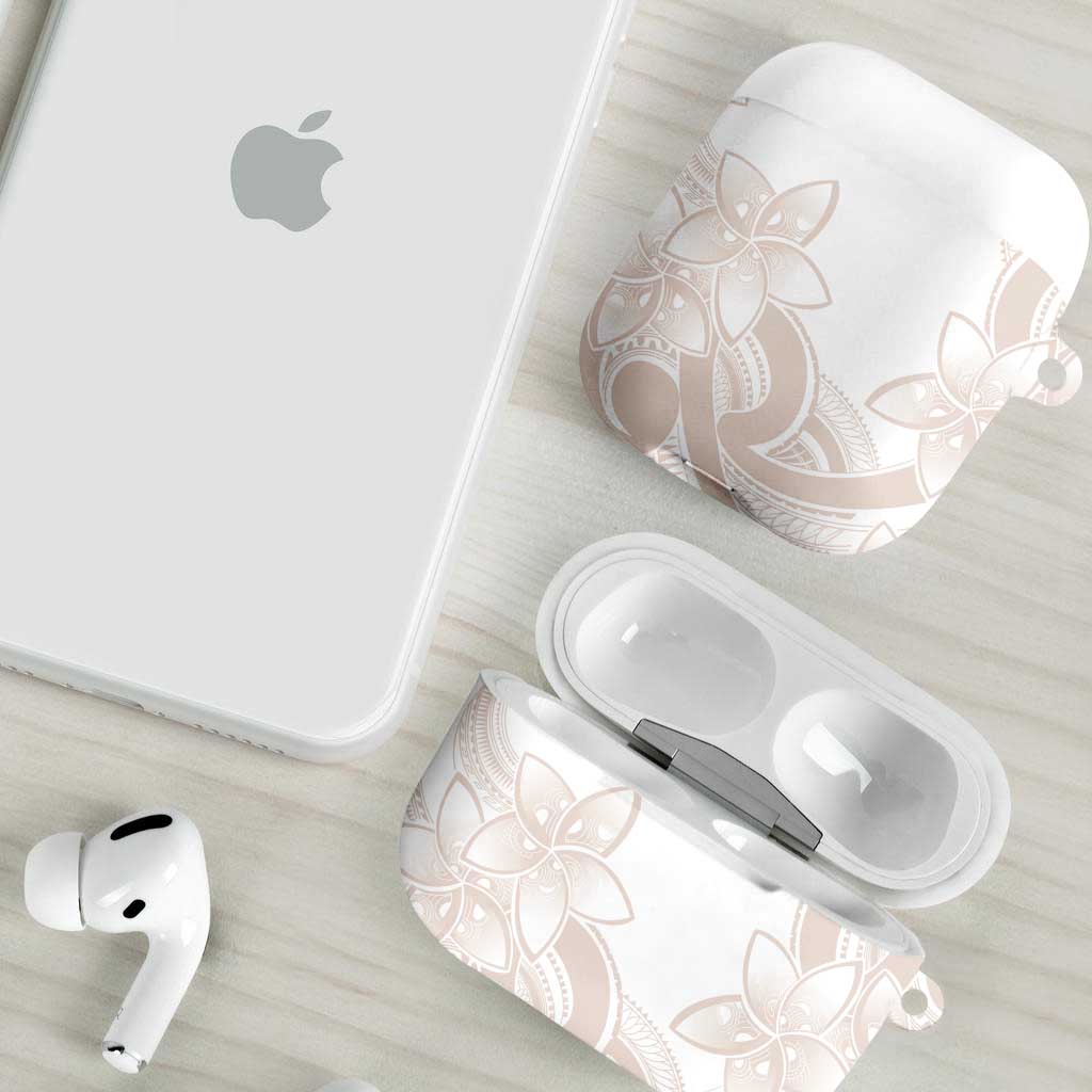 Polynesian Tribal Plumeria Lotu Tamaiti AirPods Case Pastel Nude - Polynesian Pride