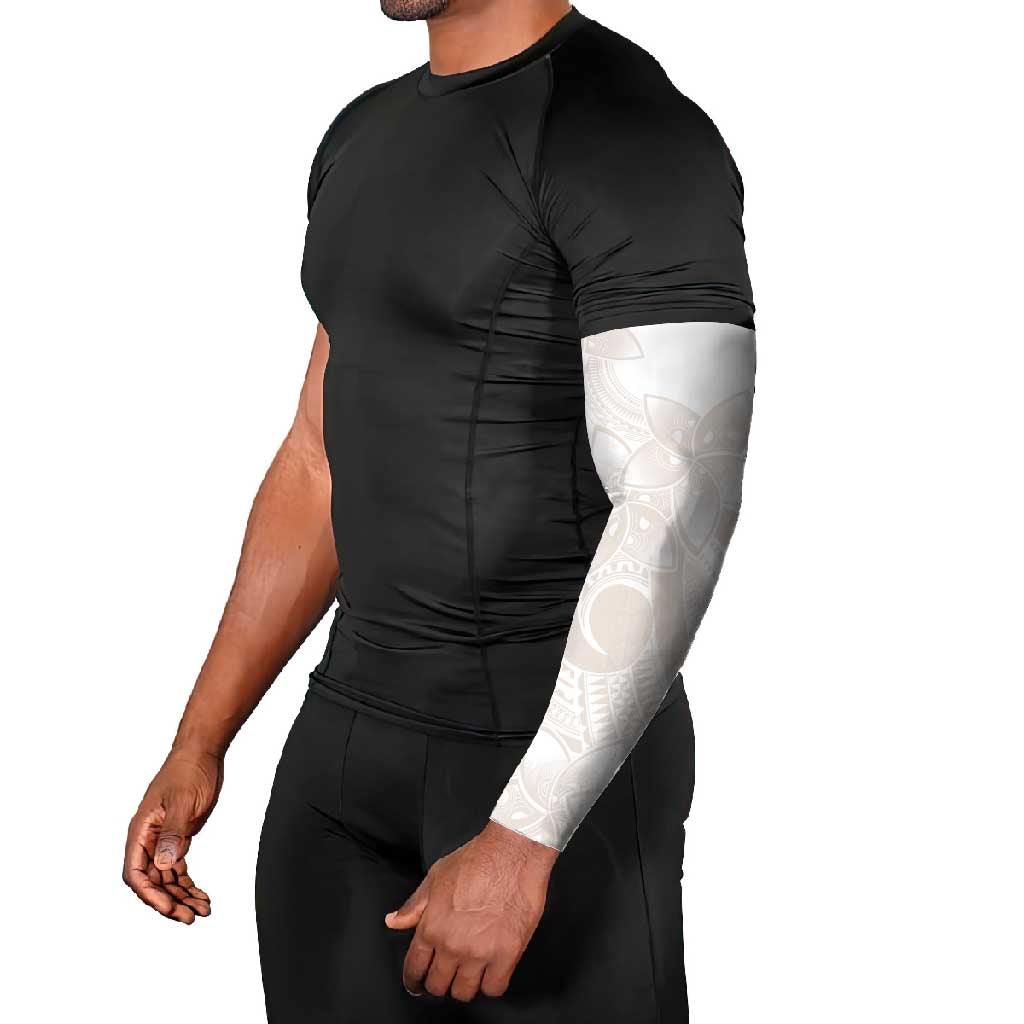 Polynesian Tribal Plumeria Lotu Tamaiti Arm Sleeves Pastel Nude - Polynesian Pride