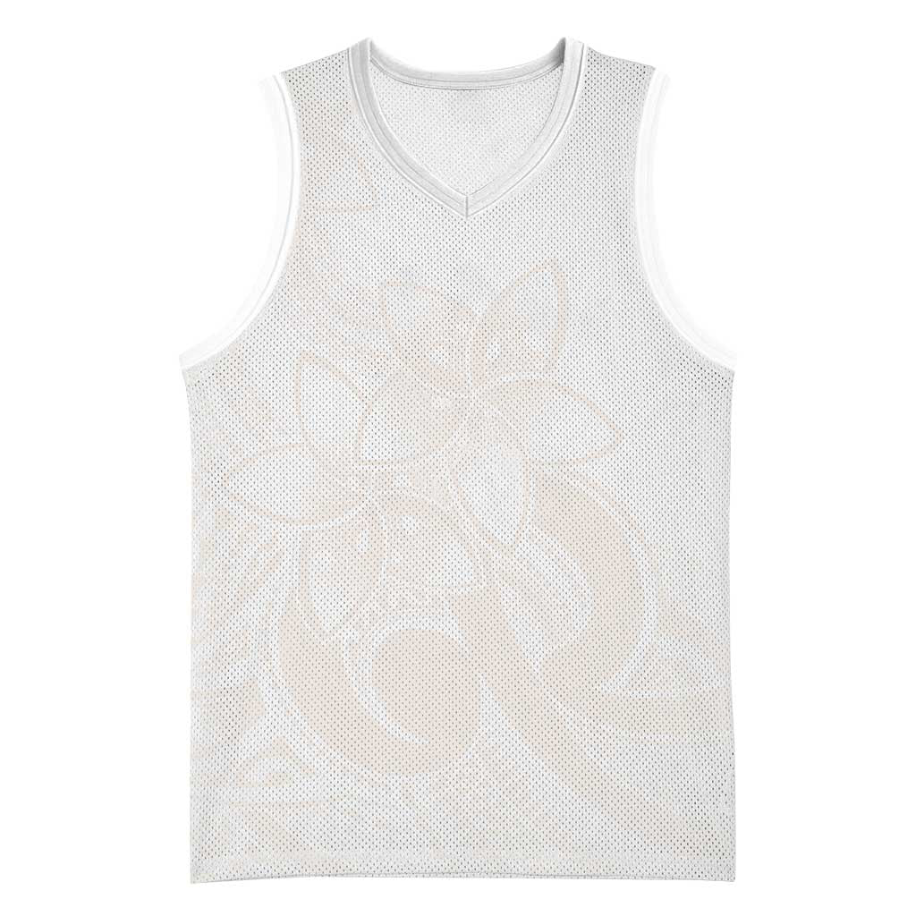 Polynesian Tribal Plumeria Lotu Tamaiti Basketball Jersey Pastel Nude - Polynesian Pride