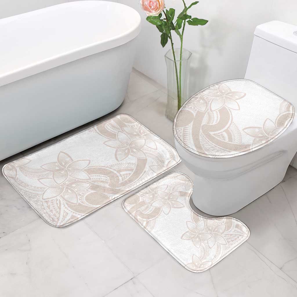 Polynesian Tribal Plumeria Lotu Tamaiti Bathroom Set Pastel Nude - Polynesian Pride