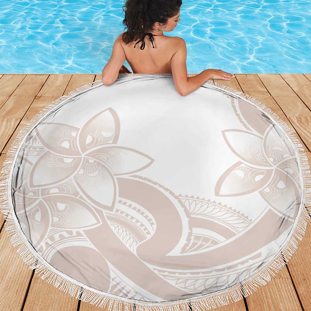 Polynesian Tribal Plumeria Lotu Tamaiti Beach Blanket Pastel Nude - Polynesian Pride