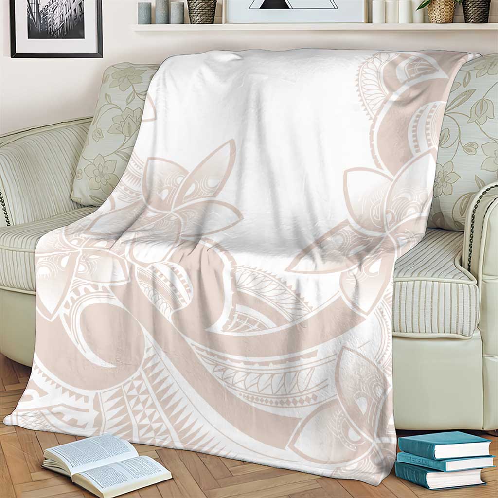 Polynesian Tribal Plumeria Lotu Tamaiti Blanket Pastel Nude - Polynesian Pride
