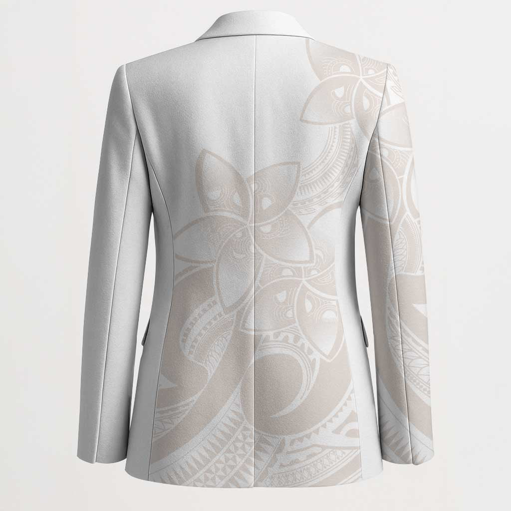 Polynesian Tribal Plumeria Lotu Tamaiti Blazer Pastel Nude - Polynesian Pride