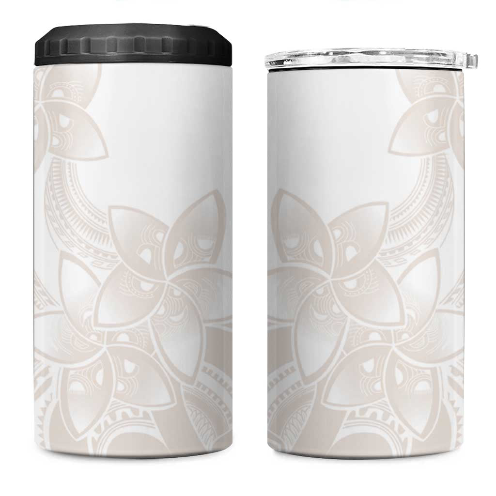 Polynesian Tribal Plumeria Lotu Tamaiti 4 in 1 Can Cooler Tumbler Pastel Nude - Polynesian Pride