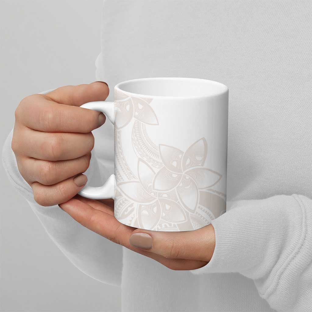 Polynesian Tribal Plumeria Lotu Tamaiti Ceramic Mug Pastel Nude - Polynesian Pride