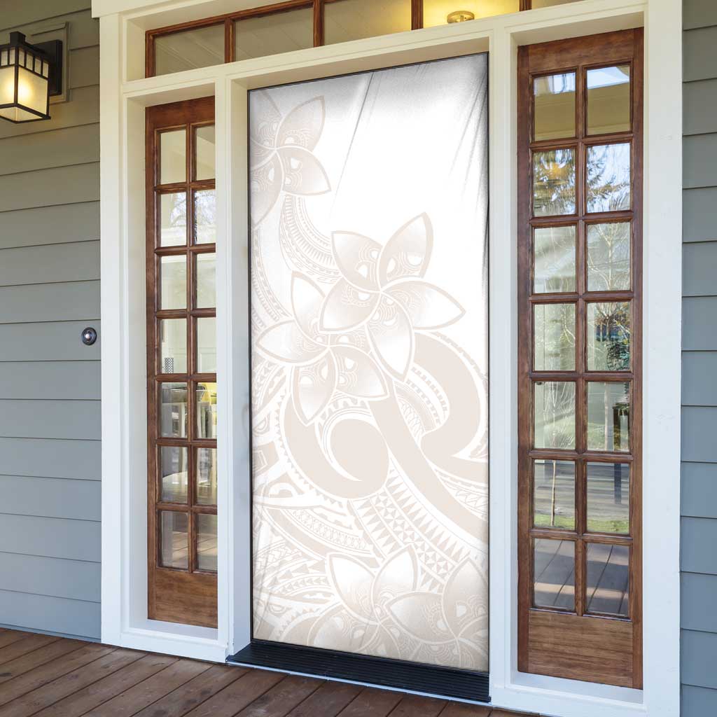 Polynesian Tribal Plumeria Lotu Tamaiti Door Cover Pastel Nude - Polynesian Pride