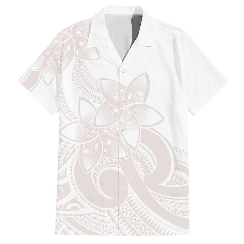 Polynesian Tribal Plumeria Lotu Tamaiti Family Matching Long Sleeve Bodycon Dress and Hawaiian Shirt Pastel Nude LT9 Dad's Shirt - Short Sleeve Nude - Polynesian Pride