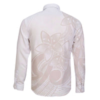 Polynesian Tribal Plumeria Lotu Tamaiti Family Matching Off The Shoulder Long Sleeve Dress and Hawaiian Shirt Pastel Nude - Polynesian Pride