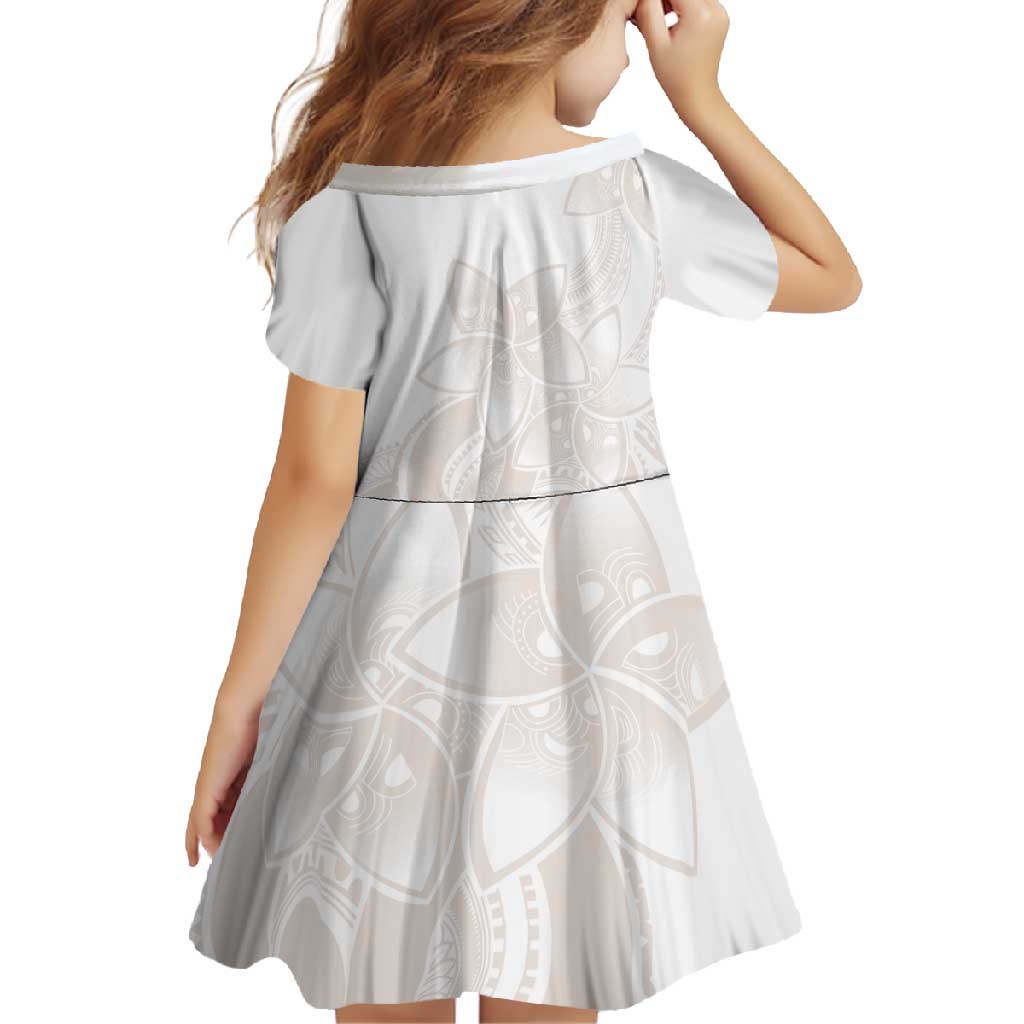 Polynesian Tribal Plumeria Lotu Tamaiti Family Matching Off Shoulder Maxi Dress and Hawaiian Shirt Pastel Nude - Polynesian Pride