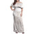 Polynesian Tribal Plumeria Lotu Tamaiti Family Matching Off Shoulder Maxi Dress and Hawaiian Shirt Pastel Nude - Polynesian Pride