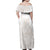 Polynesian Tribal Plumeria Lotu Tamaiti Family Matching Off Shoulder Maxi Dress and Hawaiian Shirt Pastel Nude - Polynesian Pride