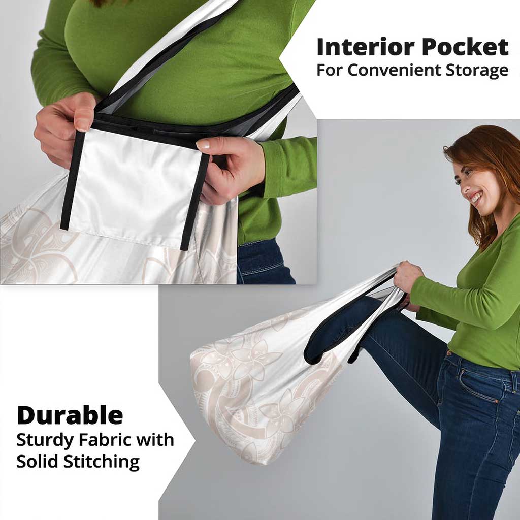 Polynesian Tribal Plumeria Lotu Tamaiti Grocery Bag Pastel Nude - Polynesian Pride