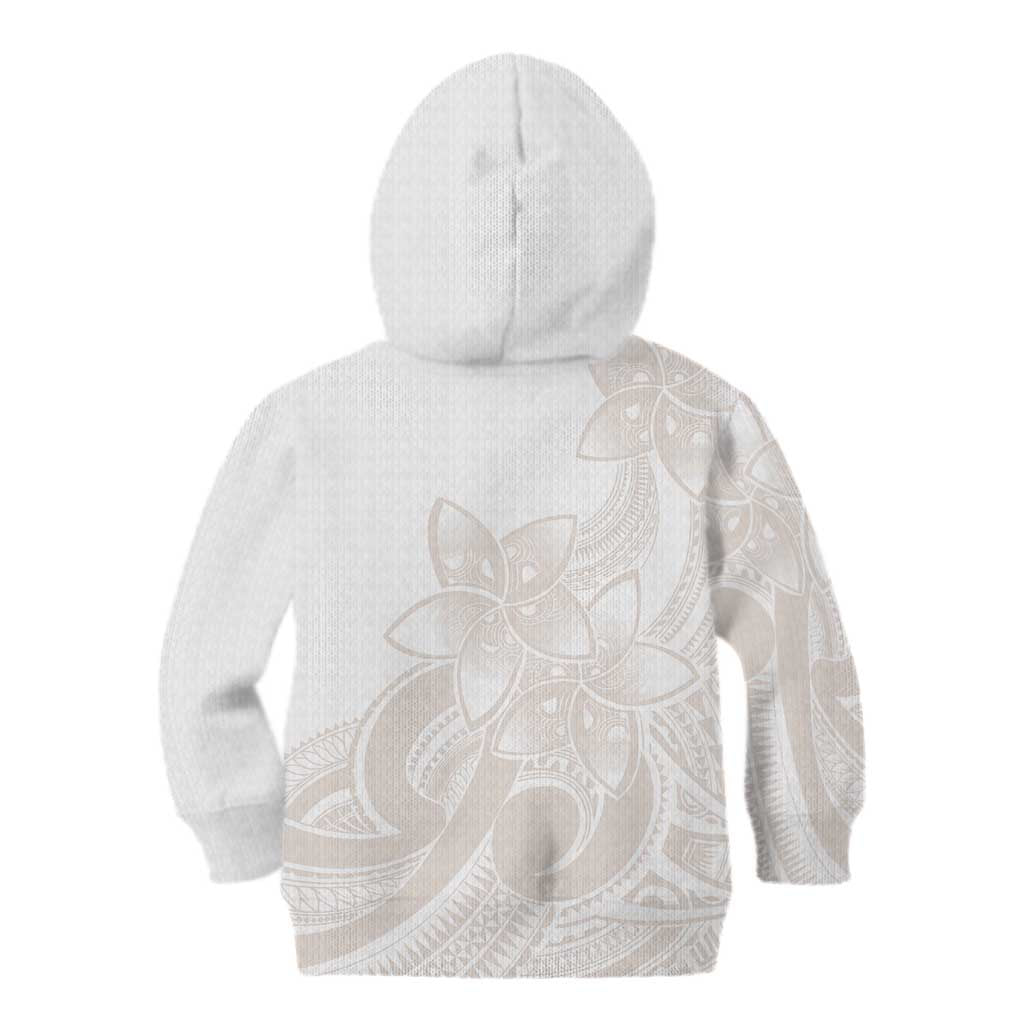 Polynesian Tribal Plumeria Lotu Tamaiti Kid Hoodie Pastel Nude - Polynesian Pride